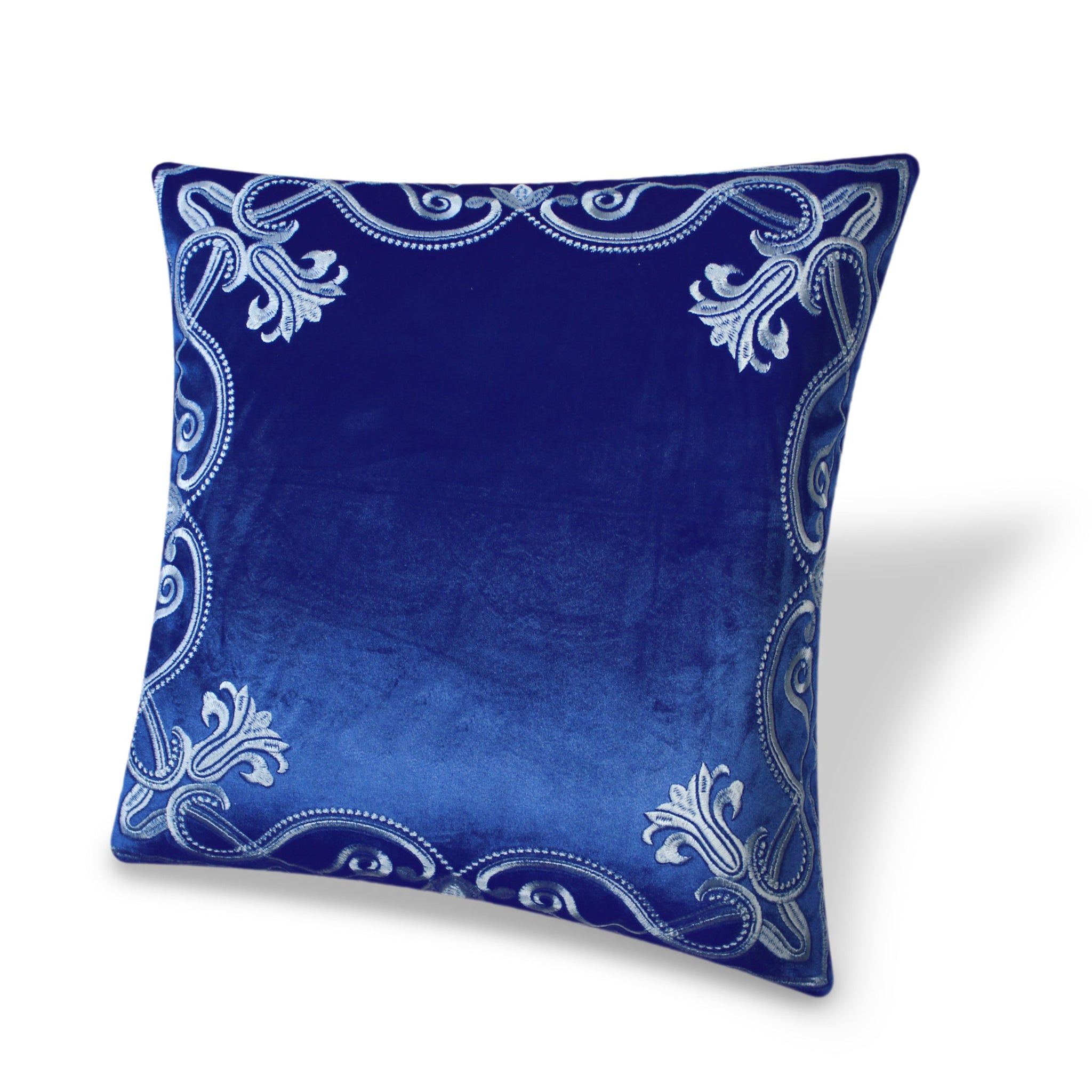 Blue Luxury Embroidered Baroque Cushion Covers Velvet Pillow Case Home Decorative Sofa Throw Pillows