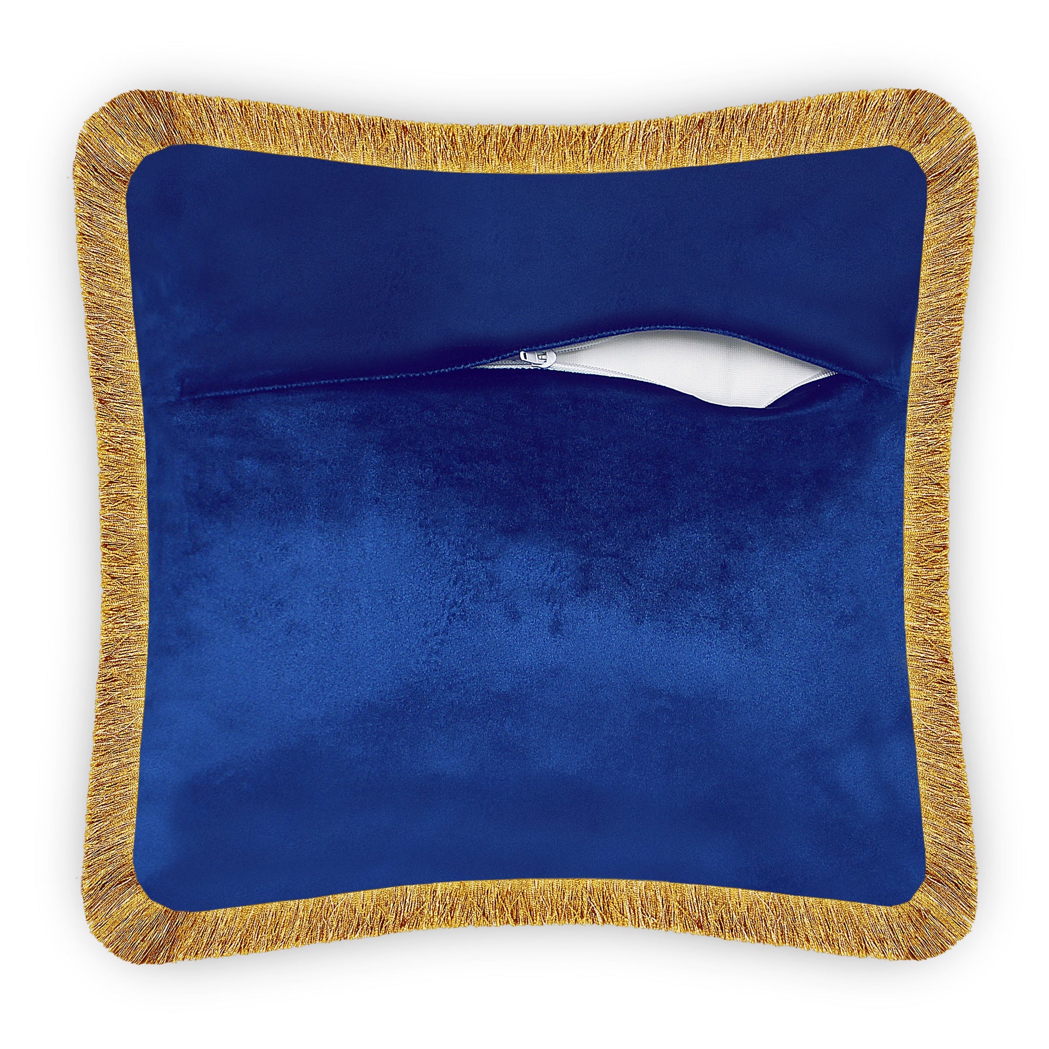 Blue Velvet Cushion Cover Ethnic Aboriginal Geometric Decorative Pillowcase Home Decor Throw Pillow for Sofa Chair Living Room 45x45 cm 18x18 In