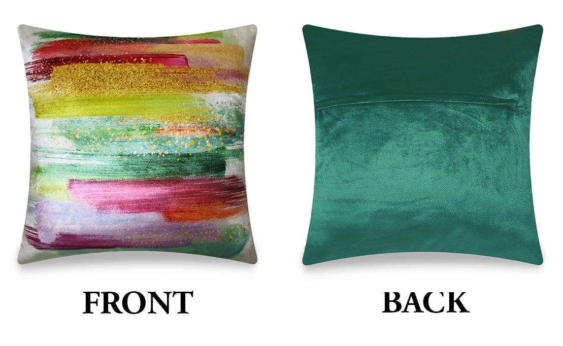 Velvet Cushion Cover Abstract Watercolor Brush Strokes Decorative Pillowcase Modern Home Decor Throw Pillow 45x45 cm