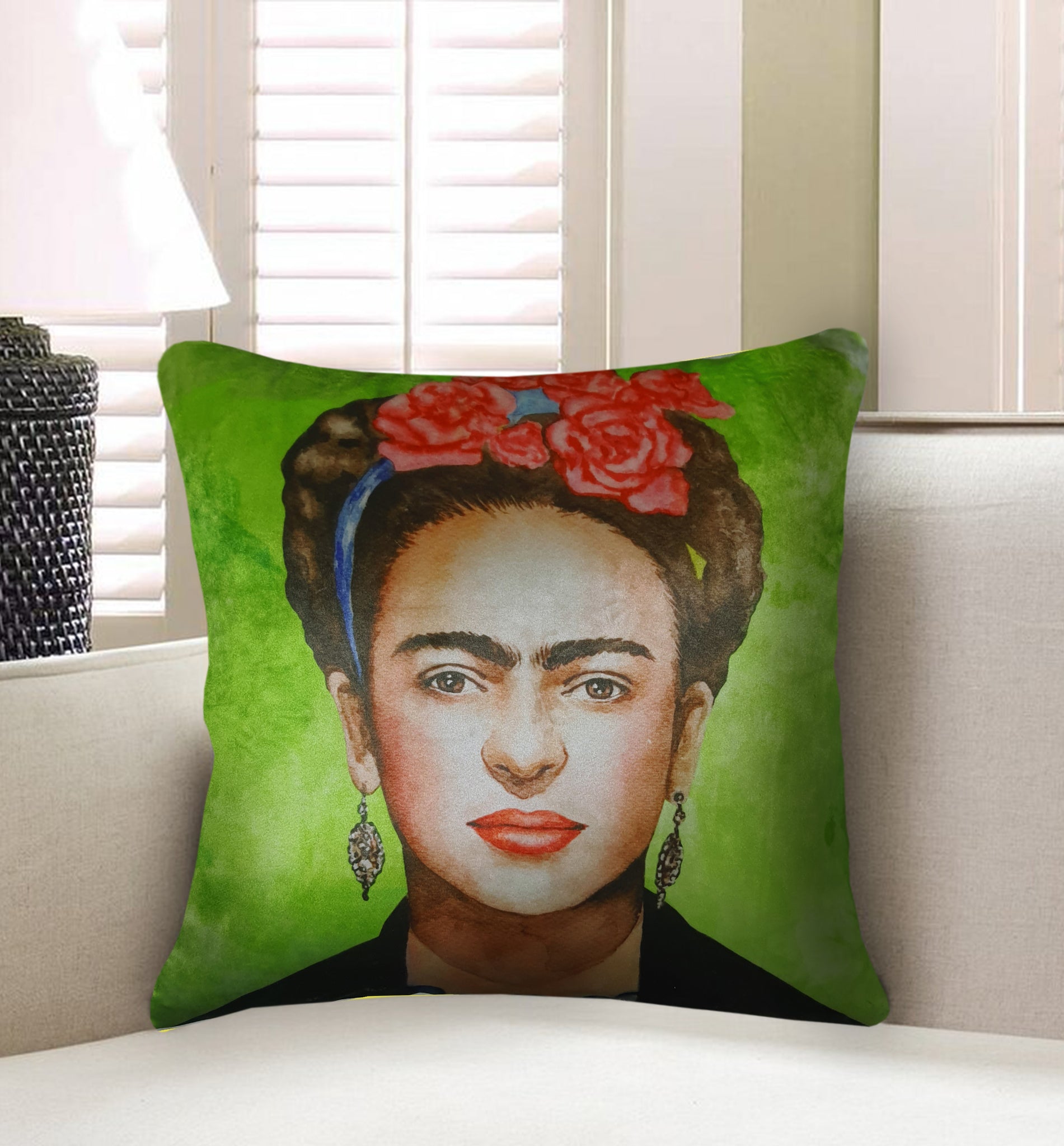  Velvet Cushion Cover Frida Kahlo and Floral Decorative Pillowcase Home Decor Throw Pillow for Sofa Chair 45x45 cm 3 