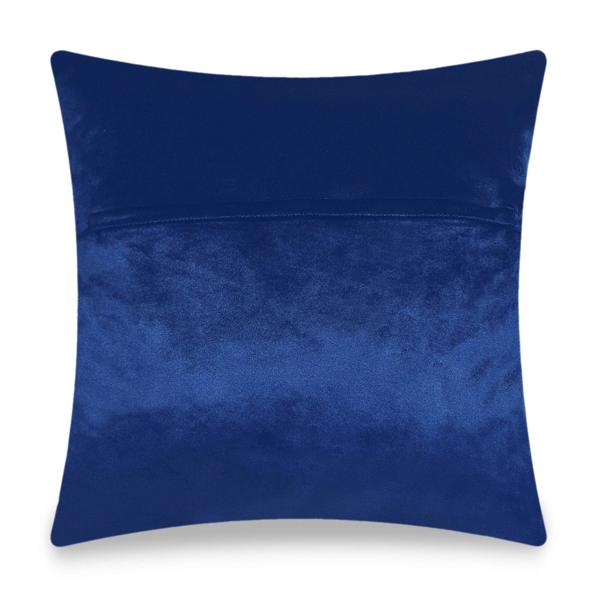 Navy Blue Luxury Baroque Style Decorative Embroidered Cushion Cover Velvet Pillow Case Home European Sofa Throw Pillow