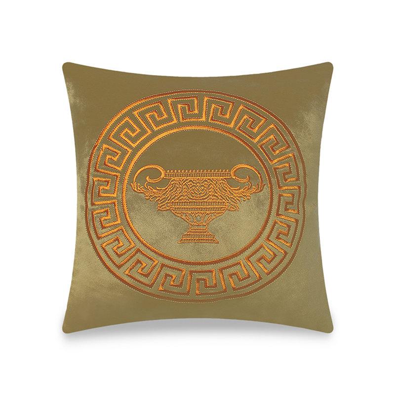 Gold Luxury Baroque Style Decorative Embroidered Cushion Cover Velvet Pillow Case Home European Sofa Throw Pillow