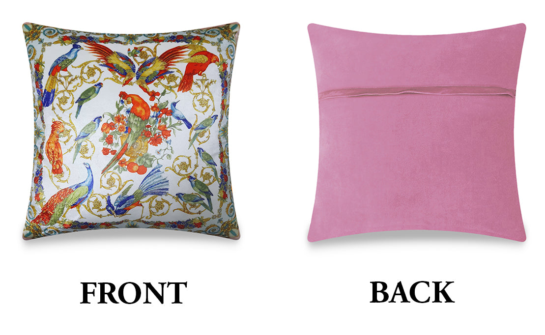  Velvet Cushion Cover Exotic Birds Decorative Pillowcase Classic Home Decor Throw Pillow for Sofa Chair 45x45 cm 