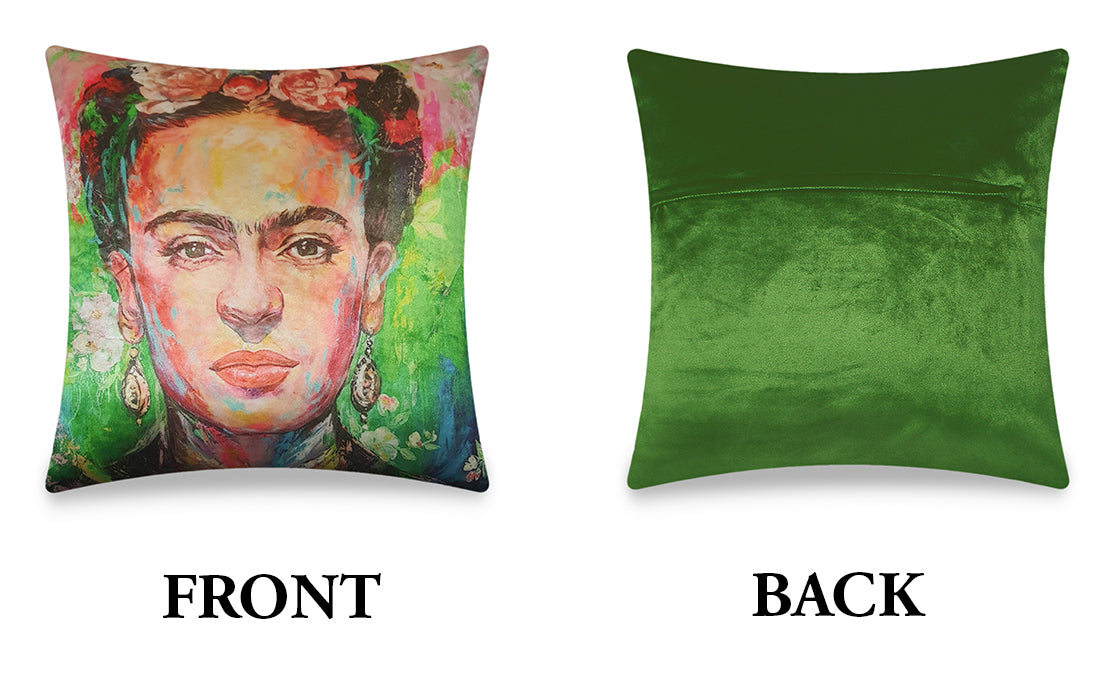  Velvet Cushion Cover Frida Kahlo and Floral Decorative Pillowcase Home Decor Throw Pillow for Sofa Chair 45x45 cm 5