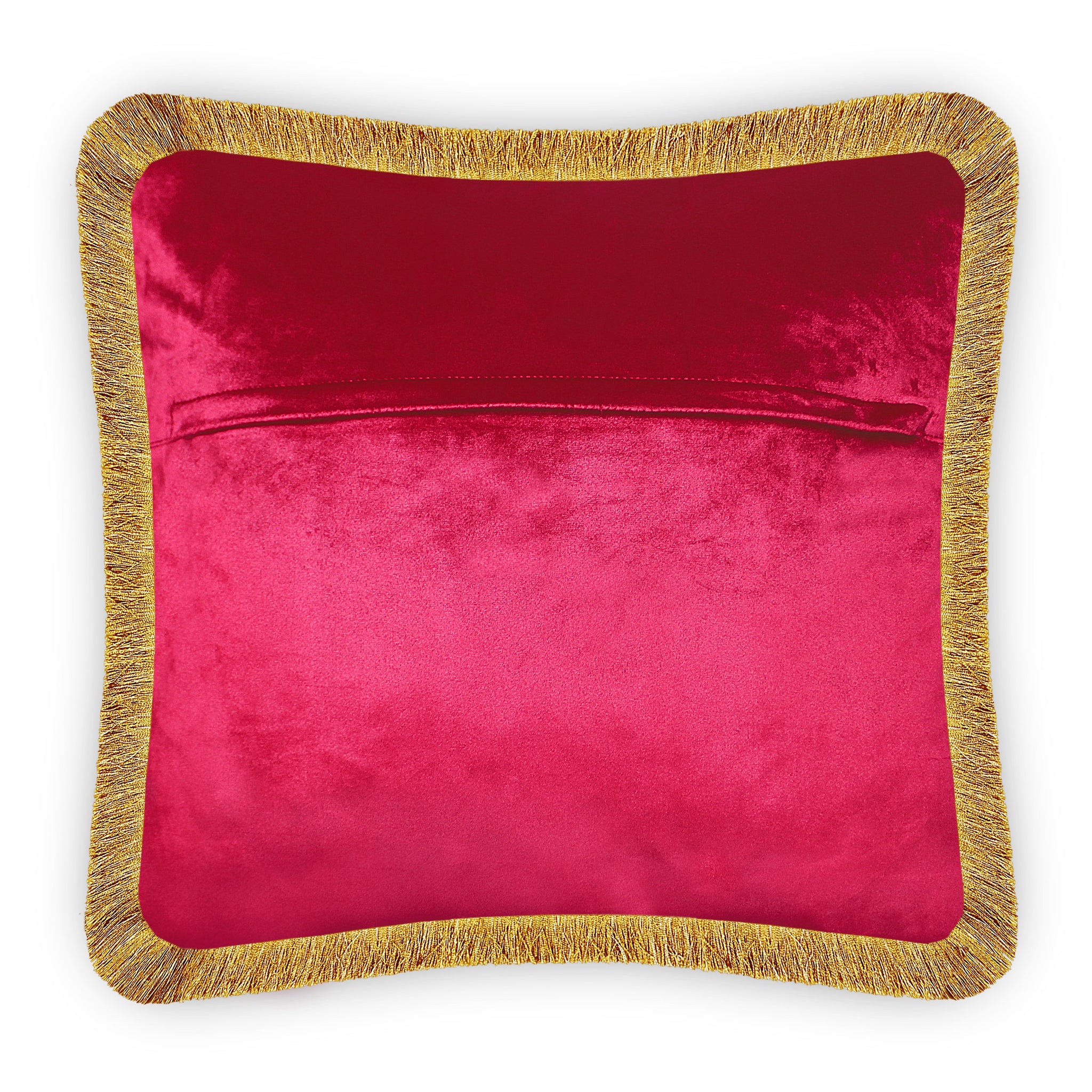  Cushion Cover Velvet Decorative Pillow Cover Classic Motif Embroidery Baroque Style  Red Throw Pillow for Sofa Chair Bedroom Living Room 45x45 cm (18x18 Inches)