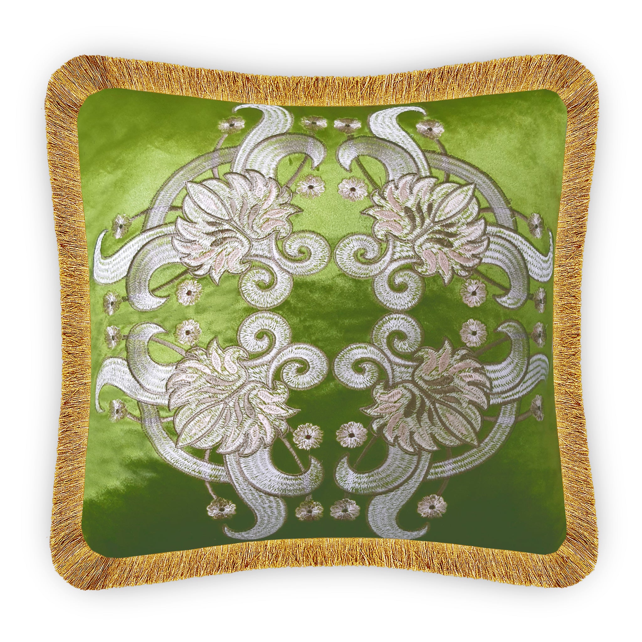 Vellato European Cushion Cover, Velvet Home Decorative Pillow Case, Embroidery Baroque Style Pillowcase 45x45 cm 18x18 Inch