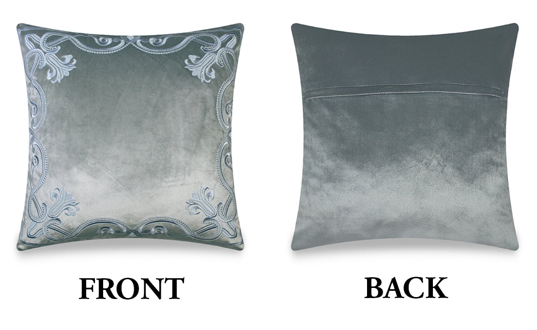 Gray Luxury Embroidered Baroque Cushion Covers Velvet Pillow Case Home Decorative Sofa Throw Pillows