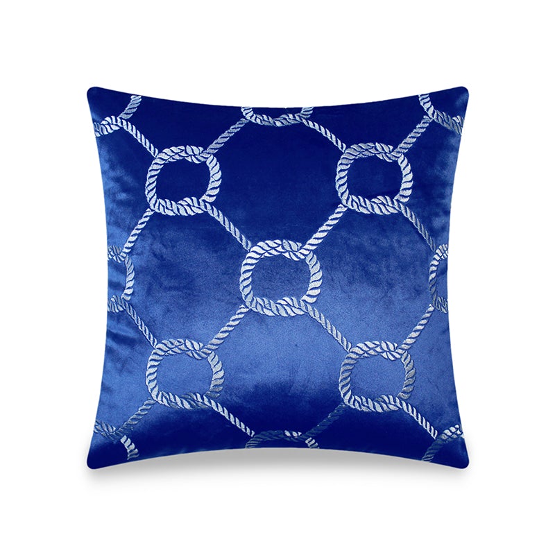 Velvet Cushion Cover Modern Geometric Embroidery Decorative Pillow Hom