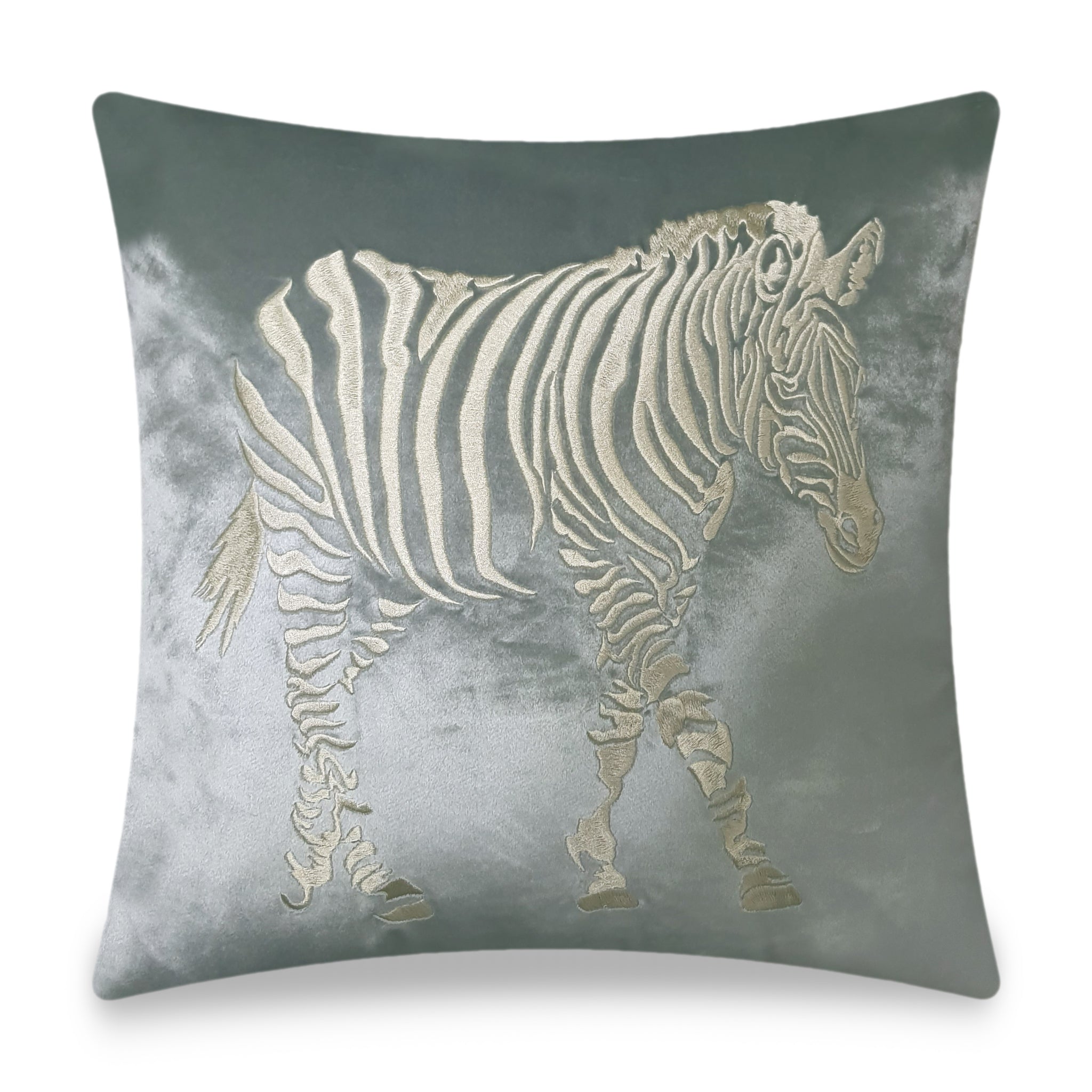 Velvet Cushion Cover Zebra Embroidery Decorative Pillowcase Modern Home Decor Throw Pillow for Sofa Chair Living Room 45x45 cm