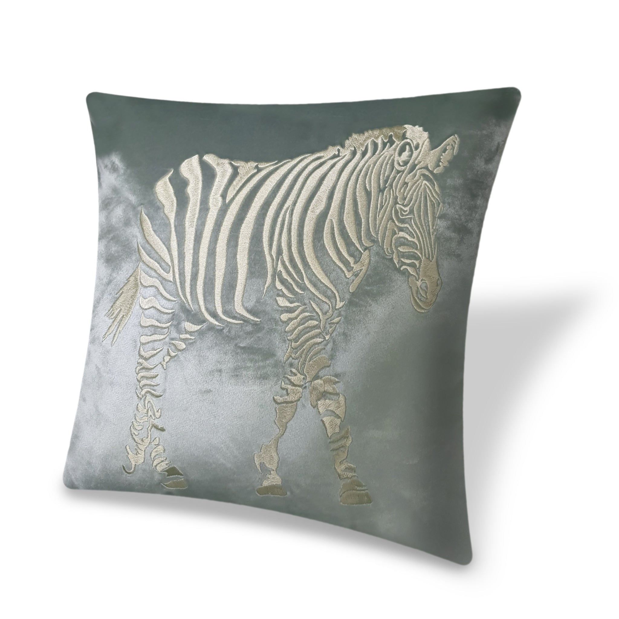  Velvet Cushion Cover Zebra Embroidery Decorative Pillowcase Modern Home Decor Throw Pillow for Sofa Chair Living Room 45x45 cm 