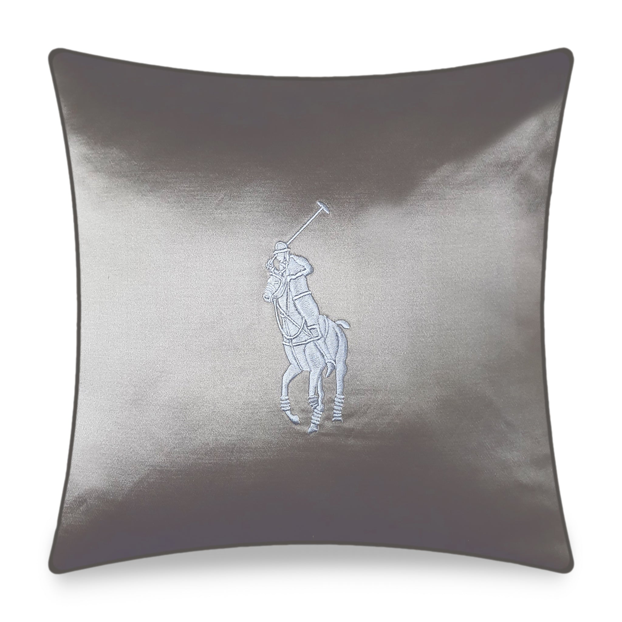 Satin Cushion Cover Polo Player Embroidery Decorative Pillowcase Moder