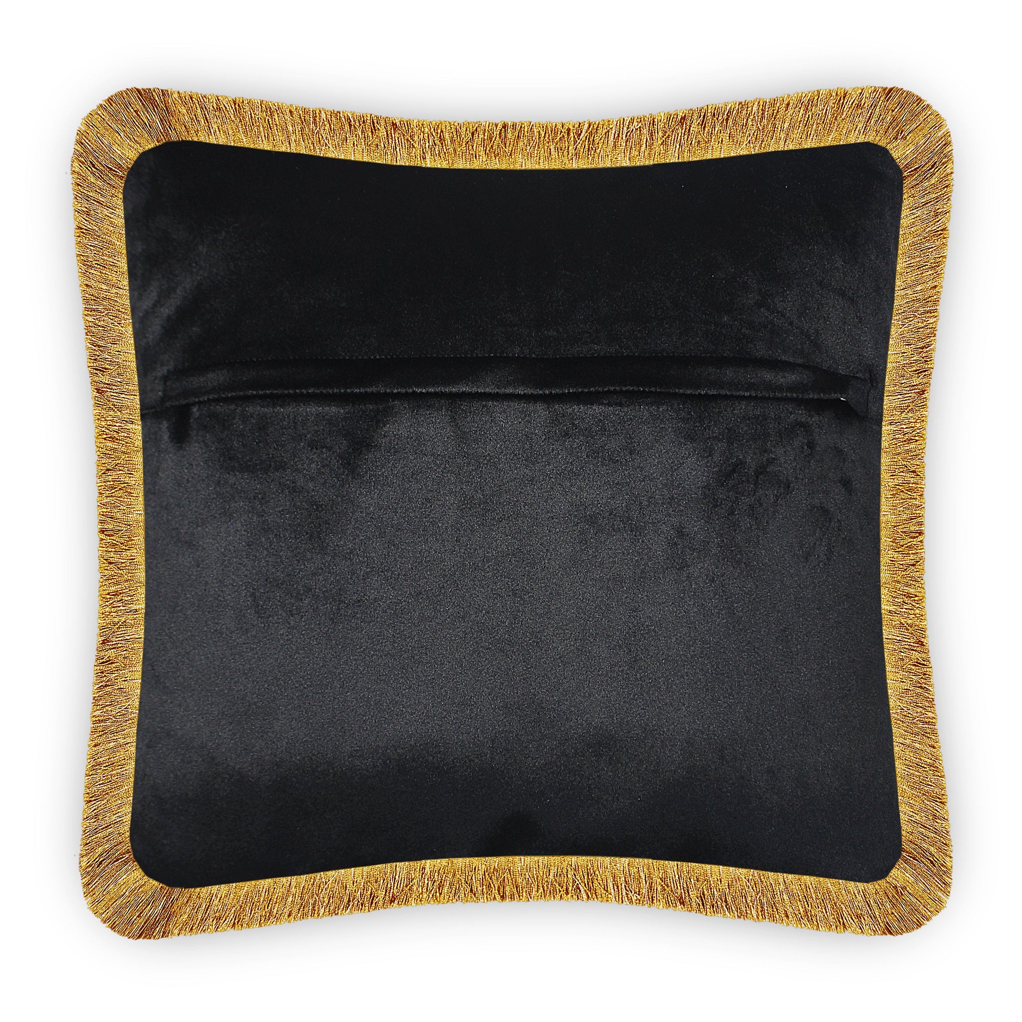 Black Velvet Cushion Cover Arabesque Floral Decorative Pillowcase Classic Home Decor Throw Pillow for Sofa Living Room 45x45 cm 18x18 In