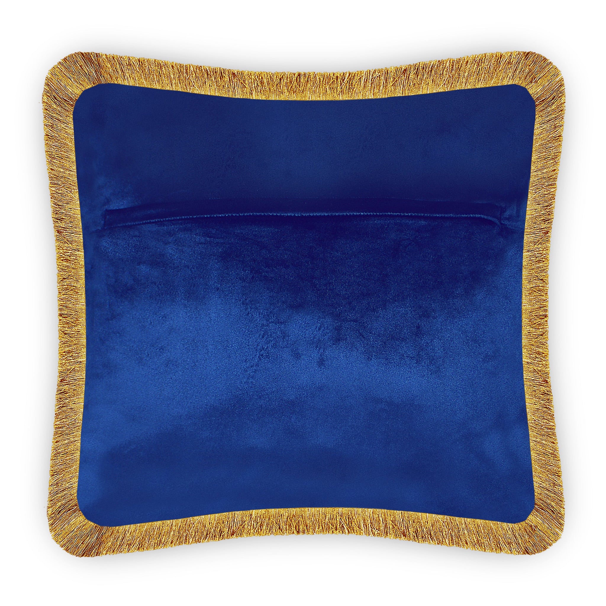 Blue Velvet Cushion Cover Arabesque Floral Decorative Pillowcase Classic Home Decor Throw Pillow for Sofa Chair Living Room 45x45 cm 18x18 In