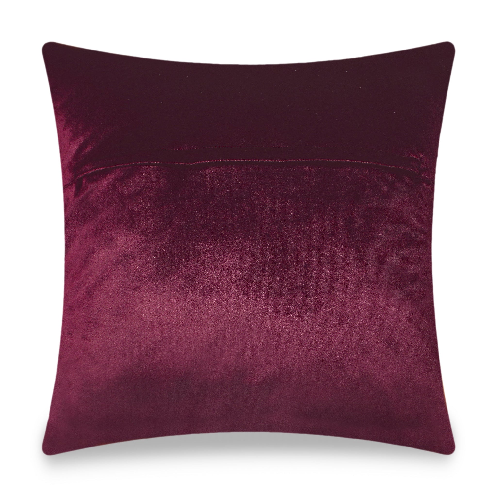 Fuschia Velvet Cushion Cover Classic Baroque Style Decorative pillowcase Traditional Floral Motif Décor Throw Pillow for Sofa Chair Bedroom Living Room 45x45cm(18x18 Inches)