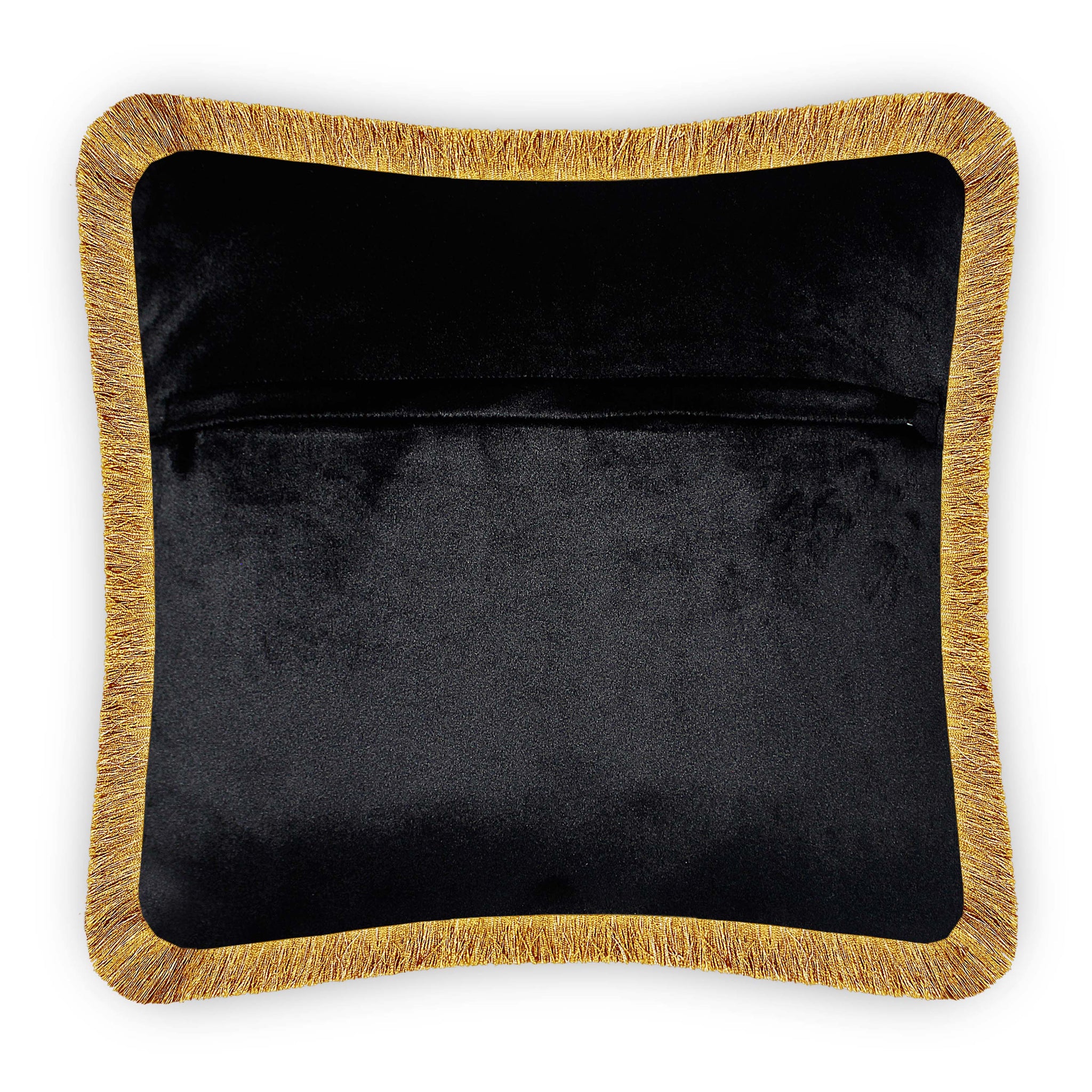 Black Velvet Cushion Cover Baroque Floral Decorative Pillowcase Classic Home Decor Throw Pillow for Sofa Chair Living Room 45x45 cm 18x18 In
