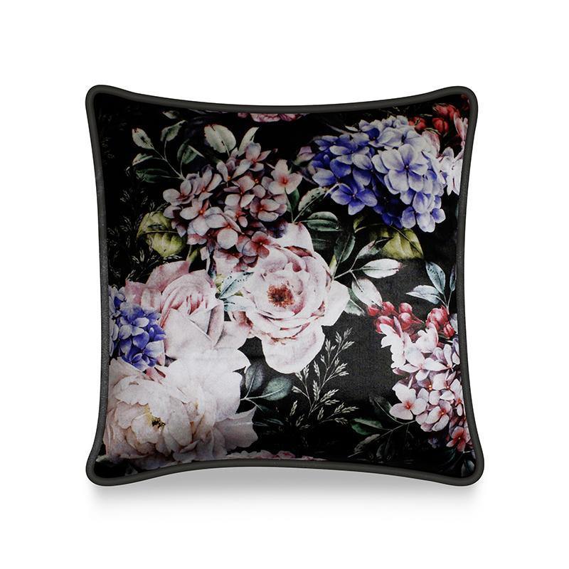 Velvet Cushion Cover Watercolor Exotic Floral Decorative Pillow Cover Home Decor Wysada for Sofa Chair Bedroom Living Room 45x45cm 18x18 Inches