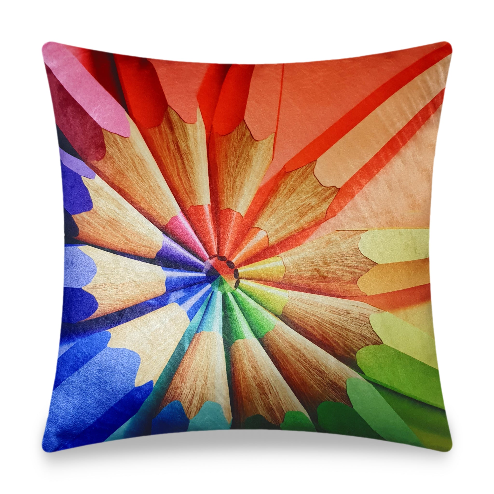 Colorful Velvet Cushion Cover 3D illustration Pencil Decorative Pillowcase Modern Home Decor Throw Pillow for Sofa Chair 45x45 cm 