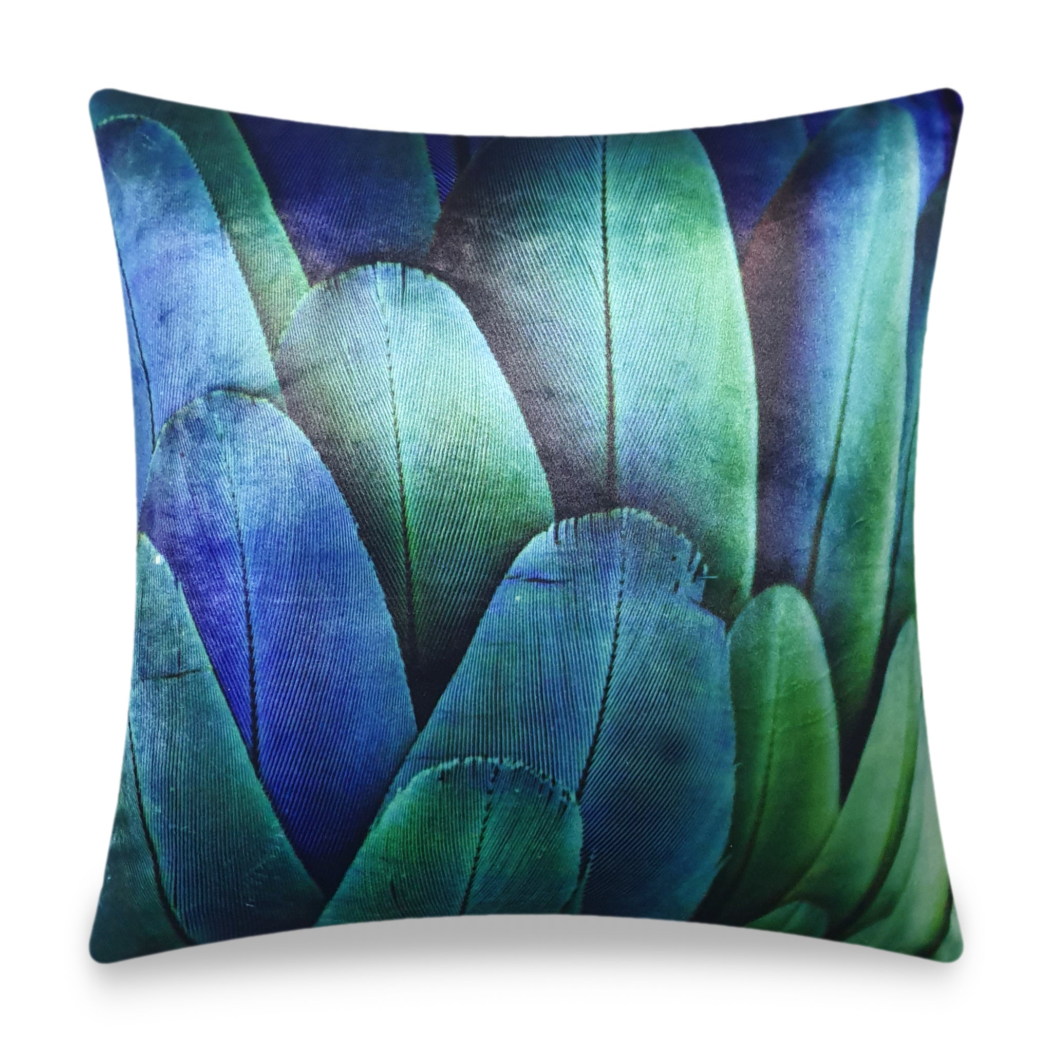  Velvet Cushion Cover Macaw Feathers Decorative Pillowcase Modern Home Decor Throw Pillow for Sofa Chair 45x45 cm 