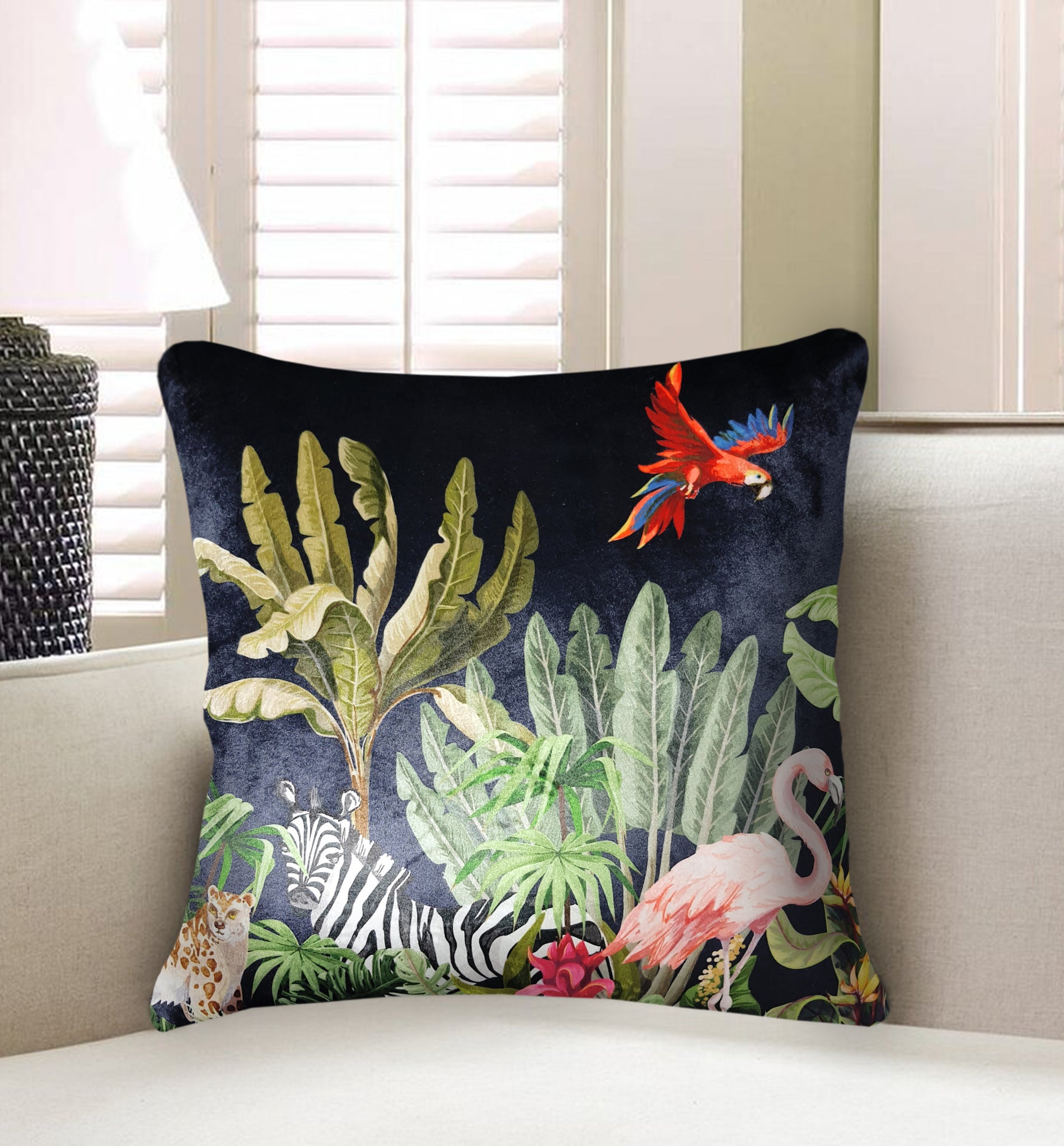  Velvet Cushion Cover Animals in Jungle Decorative Pillowcase Modern Home Decor Throw Pillow for Sofa Chair 45x45 cm 