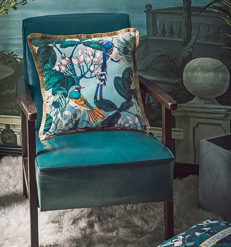 Velvet Cushion Cover Natural Rainforest Series Decorative Pillowcase Home Décor Throw Pillow for Sofa Chair Couch Green 18x18 In