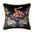 Velvet Cushion Cover King Snake Embroidery Decorative Pillowcase Modern Home Decor Throw Pillow for Sofa Chair Living Room 45x45 cm