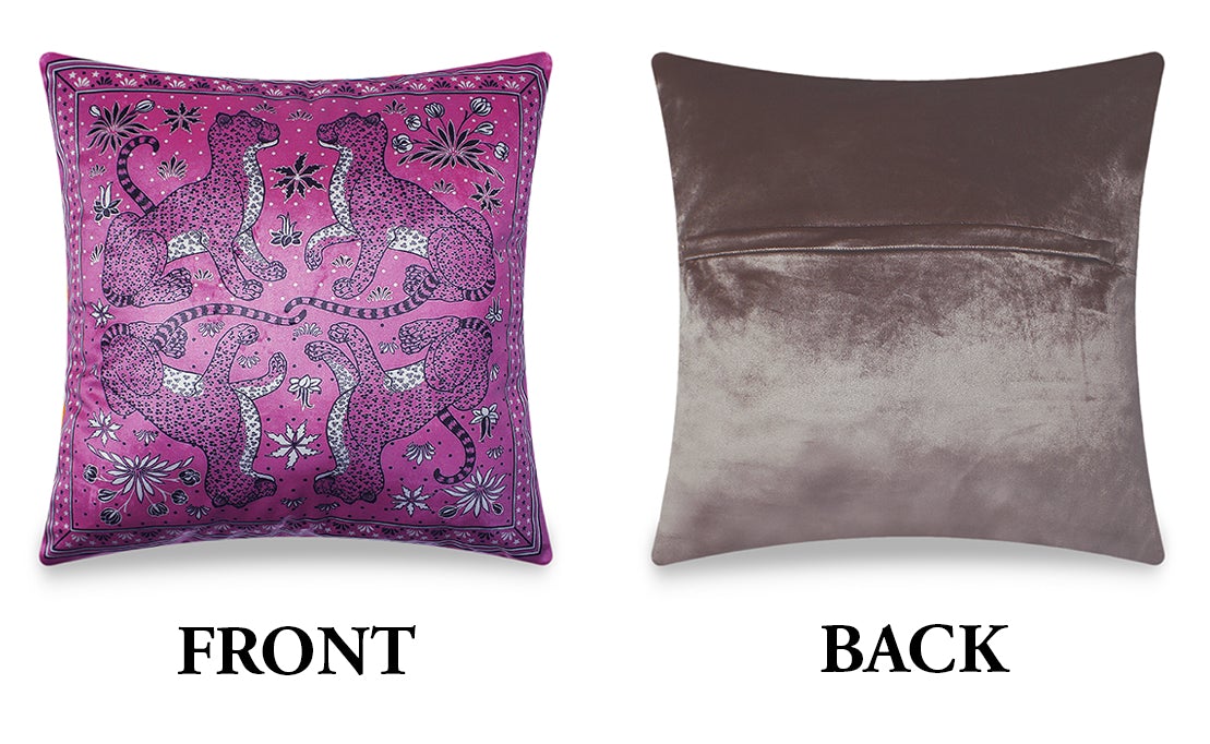 Pink Velvet Pillow Cover Leopard Decorative Cushion Cover Pillowcase Modern Home Decor Throw Pillow for Sofa Chair 45x45cm 18x18 Inches