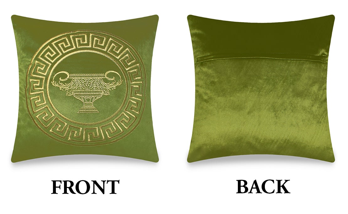 Green Luxury Baroque Style Decorative Embroidered Cushion Cover Velvet Pillow Case Home European Sofa Throw Pillow