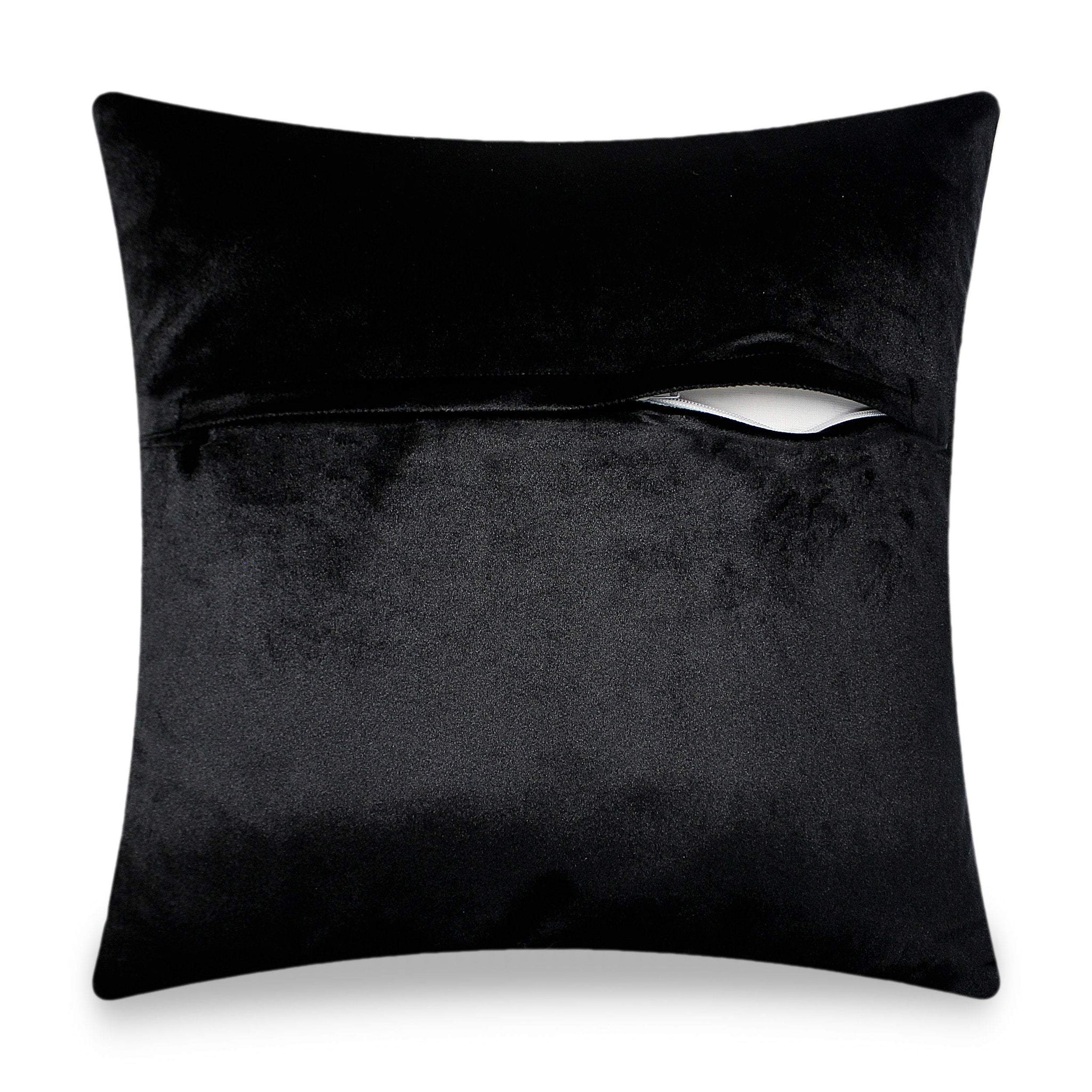 Black Luxury Baroque Style Decorative Embroidered Cushion Cover Velvet Pillow Case Home European Sofa Throw Pillow