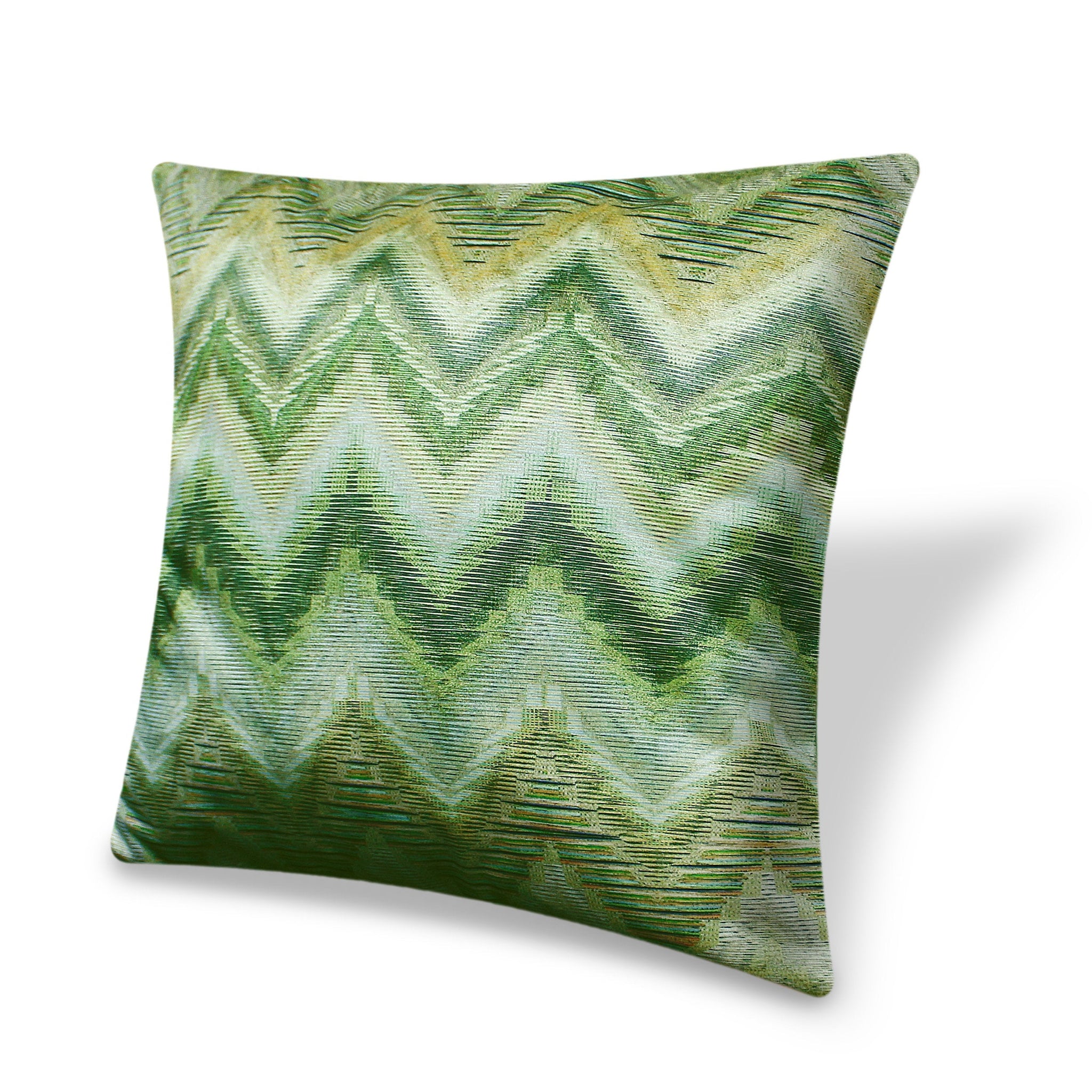 Green Velvet Cushion Cover Zigzag Wave Geometric Decorative Pillowcase Modern Home Decor Throw Pillow for Sofa Chair Living Room 45x45 cm 18x18 In