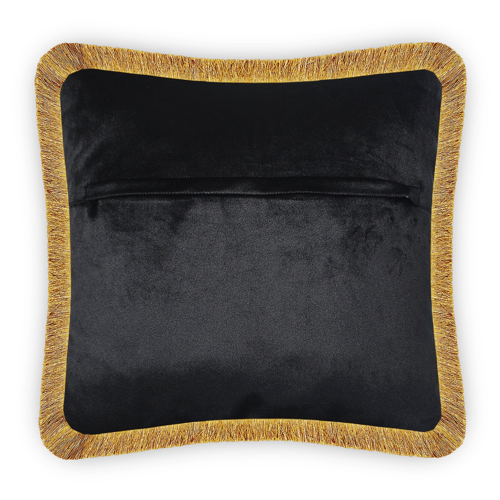 Black Velvet Cushion Cover Baroque Style Floral Decorative Pillowcase Home Decor Throw Pillow for Sofa Living Room 45x45 cm 18x18 In
