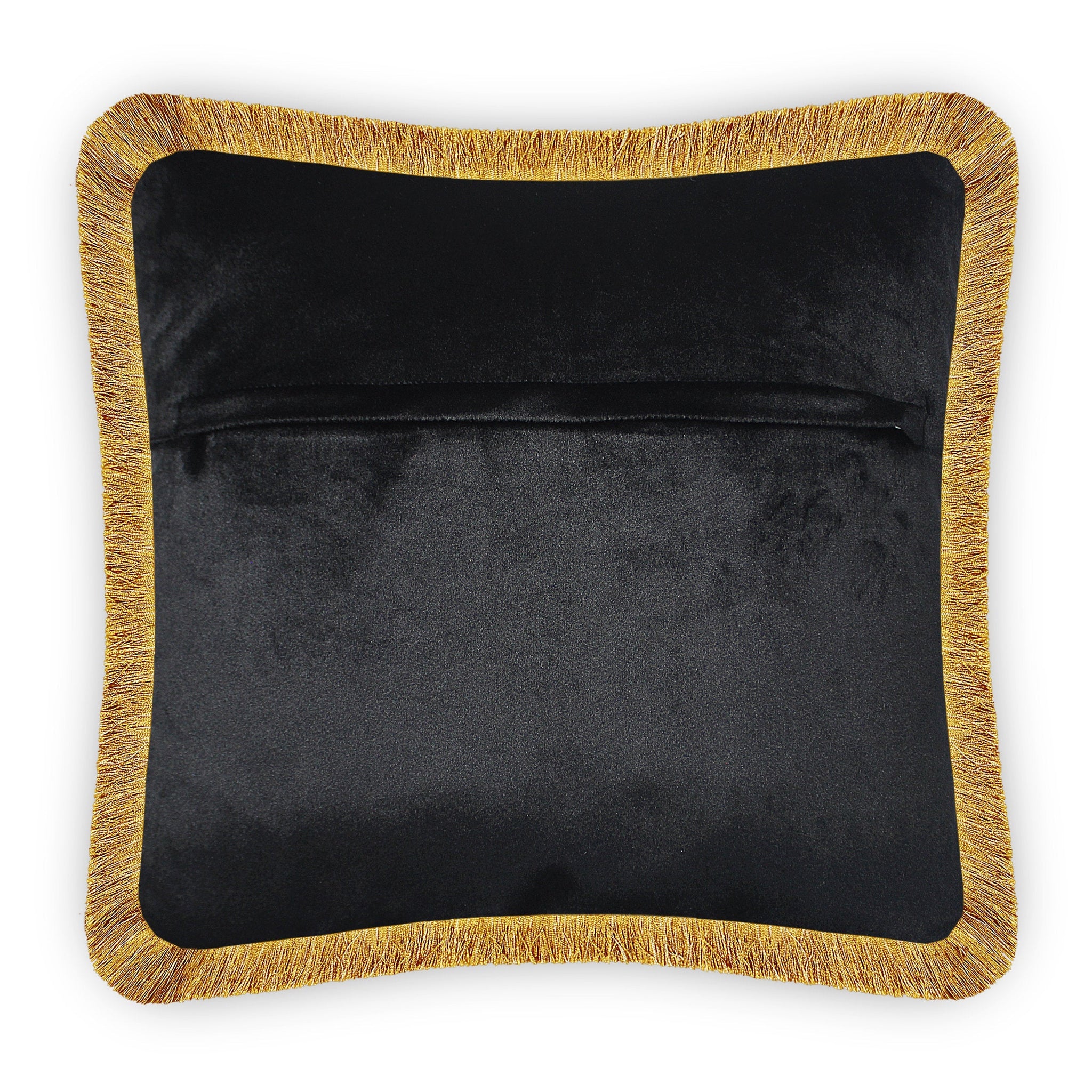 Black Velvet Cushion Cover Baroque Geometric Decorative Pillowcase Classic Home Decor Throw Pillow for Sofa Chair Living Room 45x45 cm 18x18 In