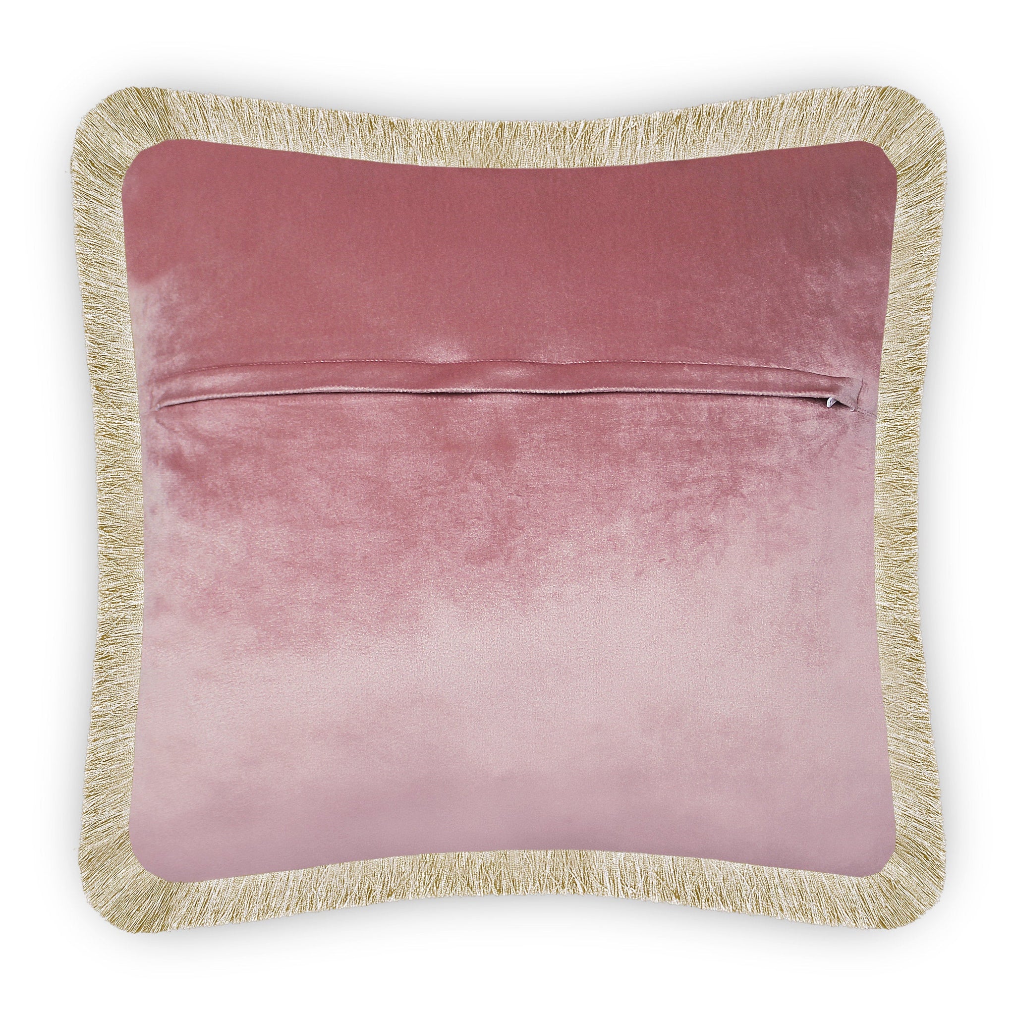 Pink Velvet Cushion Cover Chain and Belt Decorative Pillowcase Modern Home Decor Throw Pillow for Sofa Chair Living Room 45x45 cm 18x18 In
